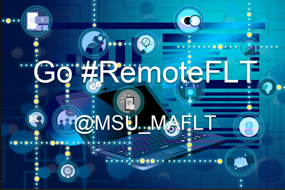 Go Remote FLT with hashtag and tech tools background